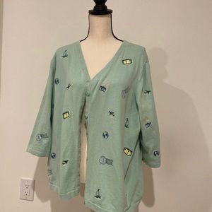Christopher and Banks Sea Green Travel Sweater